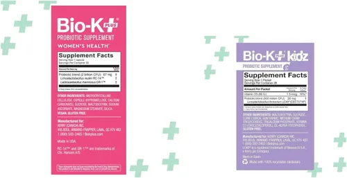 Vista 2 de Bio K+ - Paquete de probióticos para la salud de las mujeres – Soporte del tracto vaginal y urinario 2B UFC + probiótico diario para niños