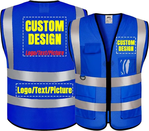 Vista 45 de BeautyWill Chaleco de Seguridad con Logo Personalizado Clase 2 Chaleco Reflectante de Alta Visibilidad Chaleco de Construcción Transpirable