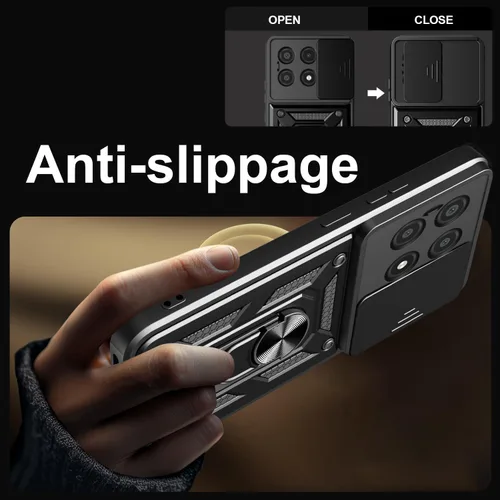 Vista 6 de Funda para Motorola Moto G 5G 2024 con protector de pantalla, funda protectora con protector de cámara, funda protectora con función atril para Moto