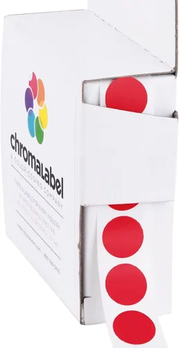 Vista 20 de ChromaLabel Kit de puntos verdes y rojos con código de color permanente de 1/2 pulgada, 2 cajas, 1000/caja