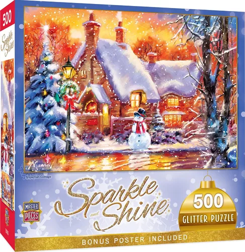 Vista 10 de MasterPieces Rompecabezas de 500 piezas con purpurina - Santa's Depot - 15 x 21 pulgadas