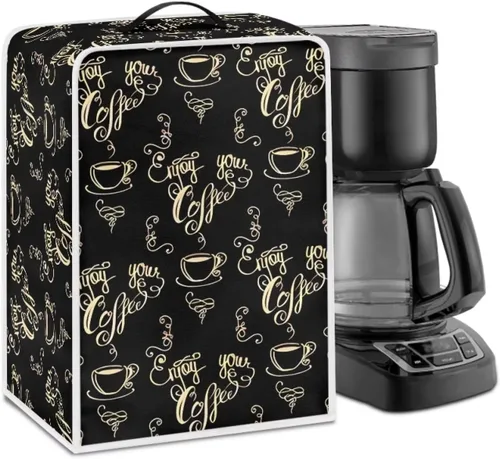 Vista 74 de Funda para cafetera, poliéster, azul, se adapta a la mayoría de máquinas de café estándar, protector resistente al polvo, huellas dactilares