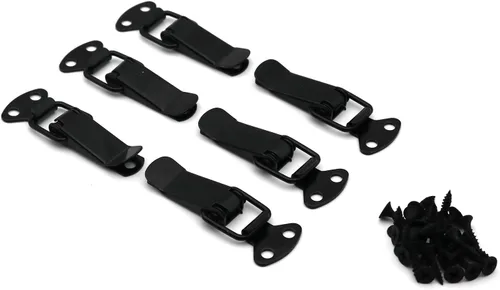 Vista 6 de 4Pack Black Spring Loaded Toggle Latch for Cabinet, Wooden Case, Box, Chest Negro