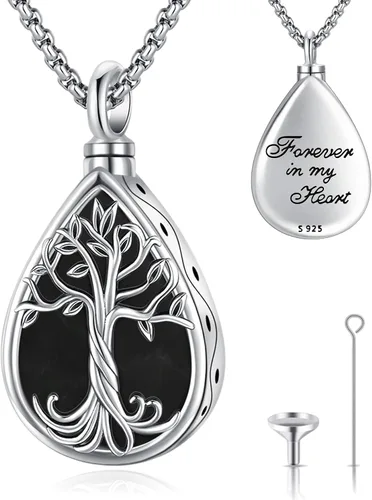 Vista 17 de Eusense Tree of Life for Ashes Urn Necklace Cremation Jewelry Oro