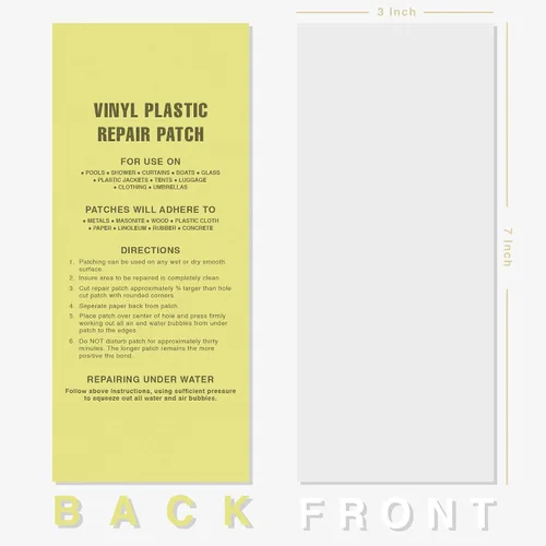 Vista 6 de Kit de reparación de piscina de vinilo, 2 parches adhesivos transparentes e impermeables para piscinas inflables, colchones de aire, juguetes