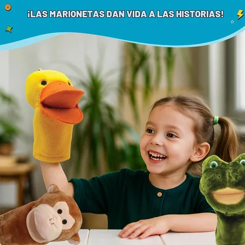 Vista 2 de Get Ready Kids BigMouth - Marionetas de mano de animales - Juego de 10