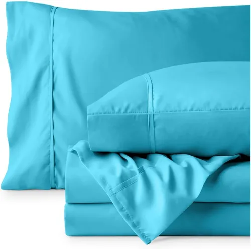 Vista 182 de Bare Home Sheet Set 1800 Ultra-Soft with 2 Pillowcases (Twin XL, Dark Blue)