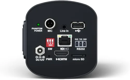 Vista 3 de Telycam Vision+ Cámara de caja 4KZ 4K 60fps (zoom óptico de 20×, marco automático y seguimiento automático, POE+, NDI® HX3, negro)