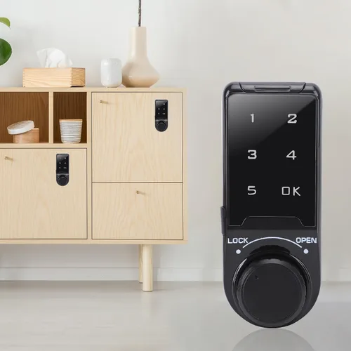 Vista 5 de Cerradura electrónica para gabinete, cerradura de seguridad de código, cerraduras de cajón, cerradura de teclado digital con contraseña táctil