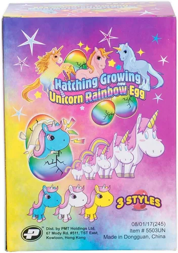 Vista 3 de YMCtoys - Huevos de unicornio arcoíris sorpresa que crecen y eclosionan, juego de 2