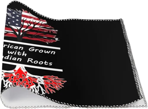 Vista 3 de America Grown with Canadian Roots Placemats Set of 6 Resistant Table Mats Washable Place Mats for Dinner Party Table Decoration