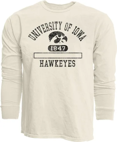 Vista 30 de Blue 84 NCAA Camiseta unisex-adulto de manga larga con licencia oficial de la NCAA, teñida en anillos, color marfil