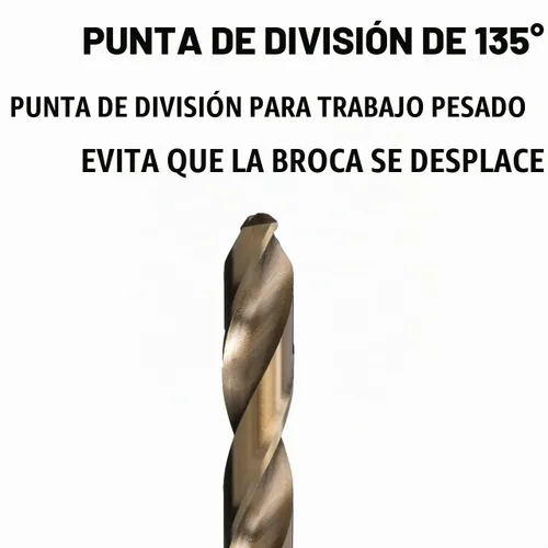 Vista 3 de Drill America Juego de 5 brocas de cobalto (1/4", 5/16", 3/8", 7/16", 1/2"), serie D/ACOJ, POUD/ACOJ