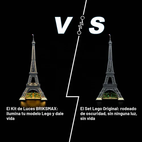 Vista 6 de BRIKSMAX Kit de iluminación LED para LEGO-10307 Torre Eiffel – Compatible con el modelo de bloques de construcción de Arquitectura Lego – No incluye
