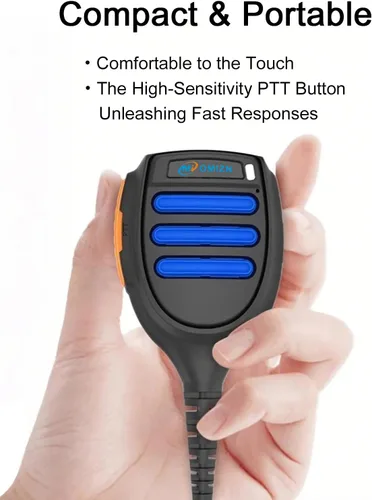 Vista 6 de Walkie Talkies Micrófono con altavoz, PTT, 2 pines tipo K, radios bidireccionales de mano, micrófono de hombro, compatible con TP80 (paquete de 1)
