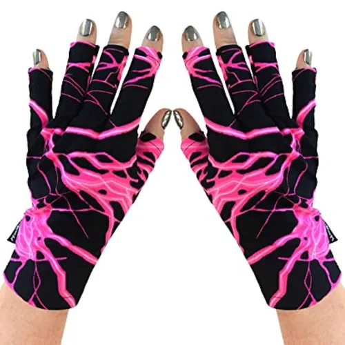 Vista 47 de ManiGlovz - Guantes de uñas originales con protección UPF 50+ UV Manicura de gel y guantes anti UV sin dedos para mujeres Se pueden utilizar