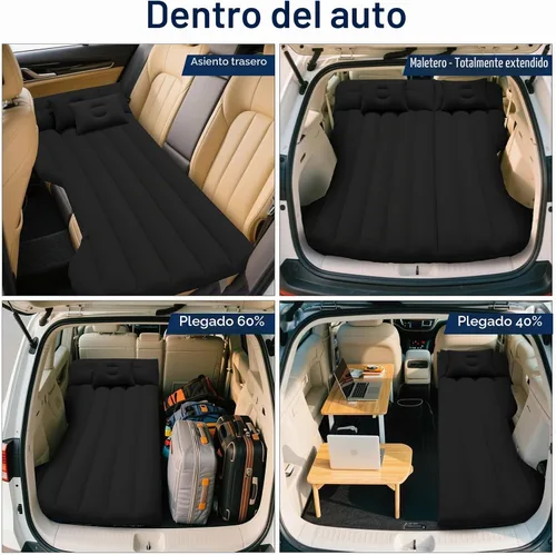 Vista 3 de Colchón de aire de coche para Tesla Modelo Y, cama inflable para acampar Negro