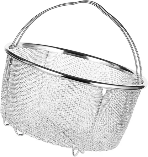 Vista 2 de Cesta de vapor para olla a presión, de acero inoxidable, con mango de agarre cómodo para cocinar, accesorios para ollas, 7.9-8.3 in