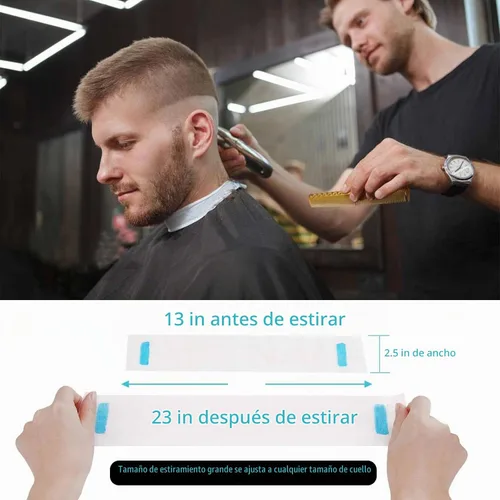 Vista 3 de 5 rollos de tiras desechables para el cuello para barbería, herramienta profesional de papel elástico para peluquería y corte de cabello Papel