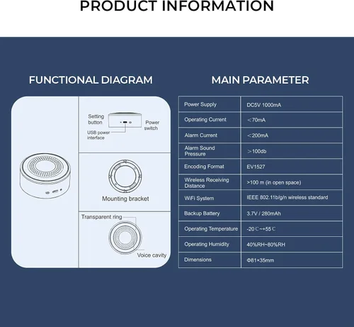 Vista 9 de Sistema de alarma para el hogar PGST, sistemas de seguridad para el hogar inteligentes con alertas instantáneas de la aplicación Tuya, kits