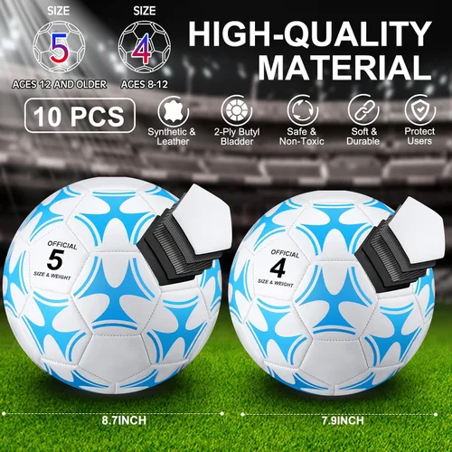 Vista 2 de Libima 13 Piezas Pelotas de Fútbol a Granel 10 Piezas Pelota de Fútbol Oficial con 2 Bombas y Bolsa de Transporte Entrenamiento Interior y Exterior