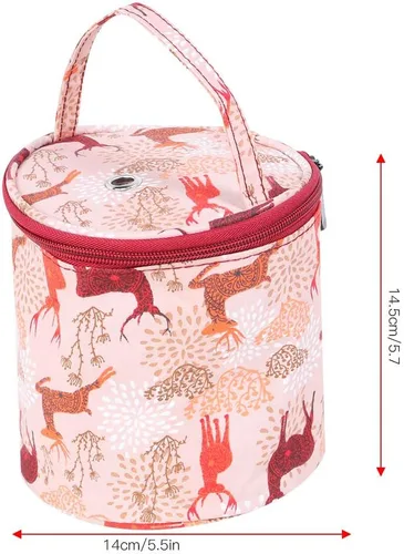 Vista 2 de QANYEGN Bolsa de almacenamiento de hilo, cuchillo portátil, bolsa de almacenamiento de micro ganchillo, para ganchillo, madejas de hilo, alicates