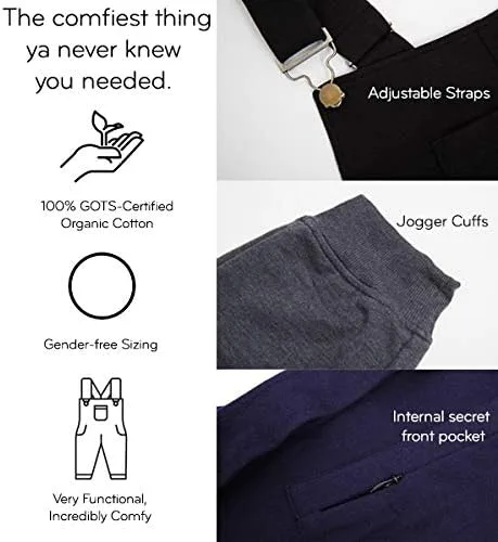 Vista 6 de Swoveralls Overol unisex de ajuste relajado, mezcla de algodón orgánico, para hombre, overol de mujer