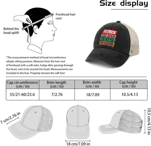 Vista 4 de Father The Man The Myth The Legend Hat for Women Baseball Caps Stylish Washed Workout hat Fitted