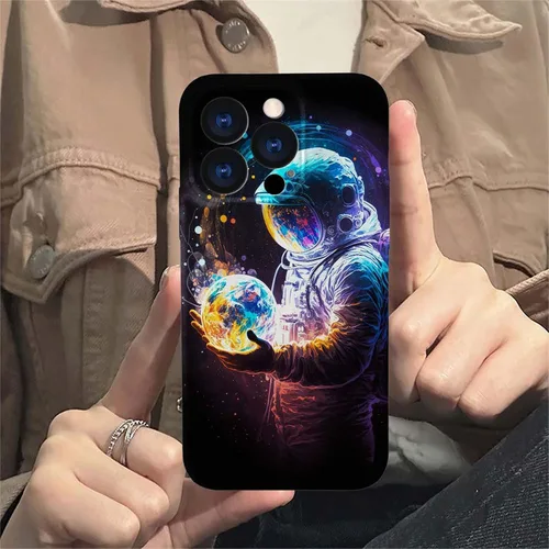 Vista 5 de ZHEGAILIAN Funda compatible con iPhone 11 Pro, funda de planeta astronauta para iPhone 11 Pro, funda suave de TPU con proceso de impresión 3D