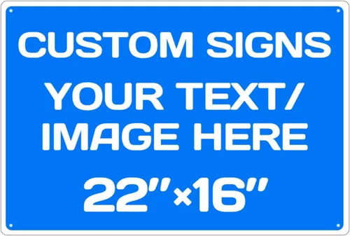 Vista 39 de Letreros metálicos personalizados de aluminio resistentes a la intemperie, texto e imagen personalizados, varios tamaños, peligro, jardín, puerta