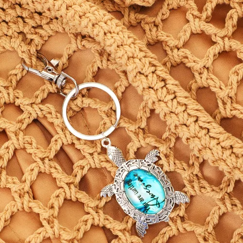 Vista 3 de 24 llaveros de tortuga marina, regalos inspiradores para amantes de las tortugas, llavero de playa, regalo de agradecimiento para mujeres