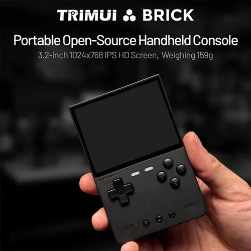 Vista 3 de TRIMUI - Consola de juegos portátil de ladrillo con LITNXT CrossMixOS, consola de juegos retro IPS de 3.2 pulgadas, reproductor de videojuegos retro
