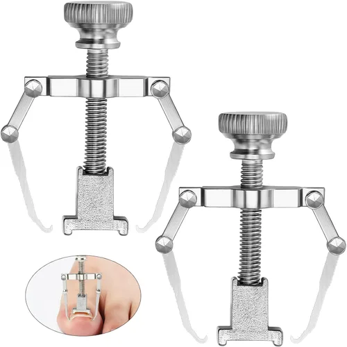 Vista 7 de 2 piezas encarnadas levantador de uñas encarnadas herramienta de uñas encarnadas abrazadera del dedo del pie de acero inoxidable herramienta