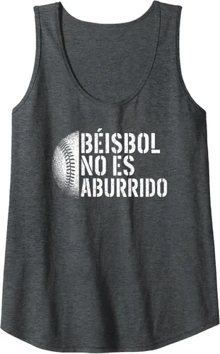 Vista 4 de Beisbol No ES Aburrido Funny Baseball Spanish Quote Tank Top