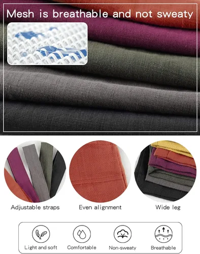 Vista 3 de Gihuo Mono casual de lino de algodón holgado para mujer