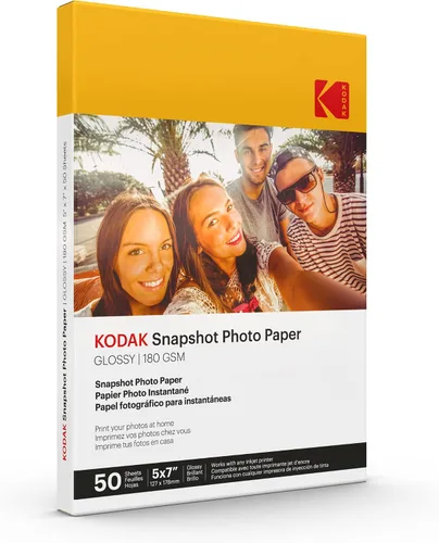 Vista 8 de KODAK Papel fotográfico brillante 4 x 6 SNAPSHOT 25 unidades, 48lb-180 g/m 0.1-0.3 fl oz (41303). Este producto no es compatible con la impresora