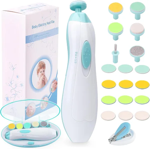 Vista 8 de Cortauñas Eléctrico para Bebés Lima de Uñas Cortauñas para Bebé, Kit de Lima Lijadora de Uñas Segura 20 en 1 para Recién Nacidos Bebés Niños