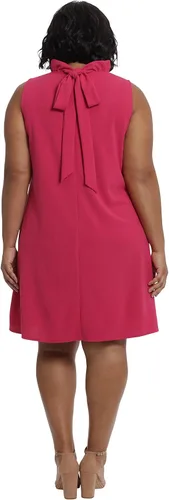 Vista 6 de London Times Vestido de mujer con cuello con volantes y lazo en la espalda, para ocasiones especiales, casual, divertido brunch