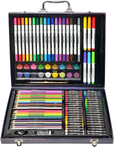 Vista 9 de Darnassus Juego de arte de 132 piezas, juego de colores profesionales de lujo, caja de regalo, juego de arte, manualidades, dibujo, pintura, kit