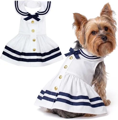 Vista 103 de Parisian Pet Chambray - Vestido para perro - Ligero sin mangas para perro, niña, talla XS Chambray en general