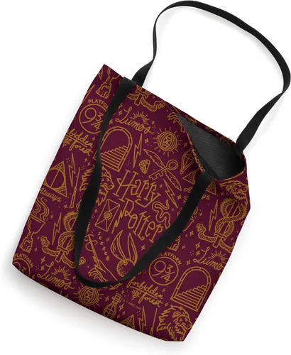 Vista 2 de Harry Potter Icons Line Art - Bolsa de mano con collage