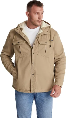 Vista 4 de Mr.Stream Abrigo térmico para hombre, con forro polar y forro polar con capucha de algodón lavado