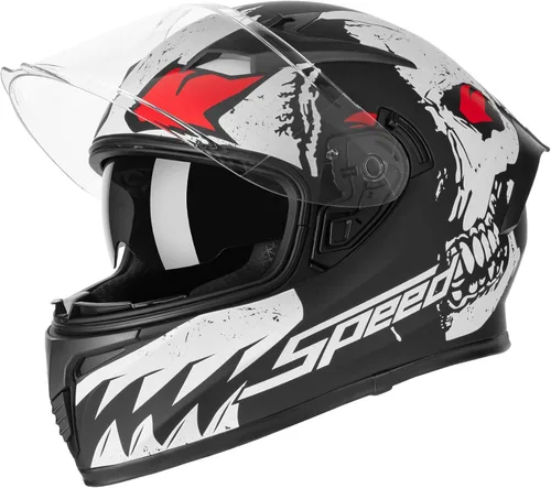 Vista 8 de CUTEY Casco de motocicleta de cara completa, certificado DOT, ligero, doble visera, ventilado, para adultos, hombres y mujeres