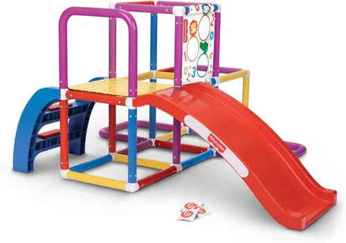 Vista 9 de Fisher-Price Estructura de juego de gimnasio de la selva con tobogán para niños con juego de lanzamiento de bolsas de frijoles, juego activo