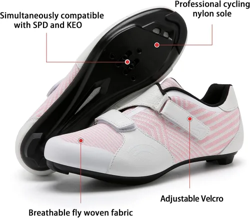 Vista 5 de NIOSUP Zapatos de ciclismo unisex para interiores compatibles con Pelaton al aire libre bicicleta de carretera zapatos de equitación para hombres