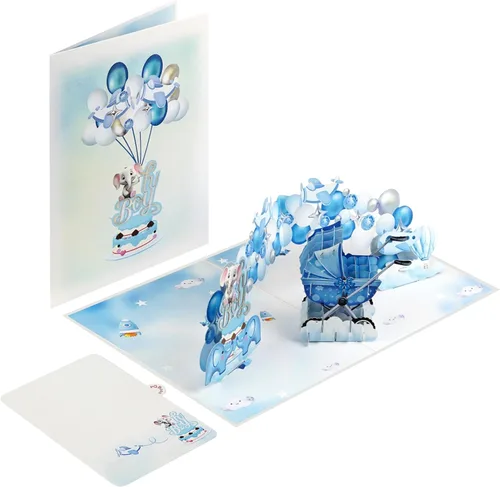 Vista 5 de Tarjetas de baby shower para niños, tarjeta de bautismo, tarjeta para bebés nuevos de 6 x 8 pulgadas, tarjetas de regalo, regalos emergentes