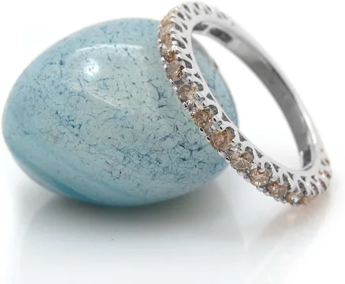Vista 4 de Colección Dazzlingrock Alianza de oro sólido para mujer con piedras preciosas redondas o diamantes, anillo de boda apilable de eternidad