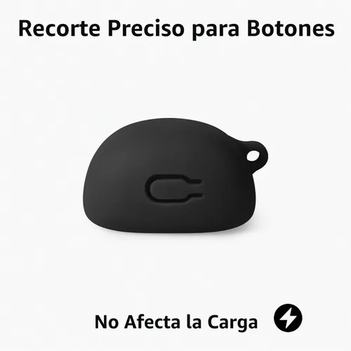 Vista 5 de Geiomoo Funda de silicona para JBL Tune Flex 2, funda protectora suave y flexible resistente a los arañazos con mosquetón (negro)