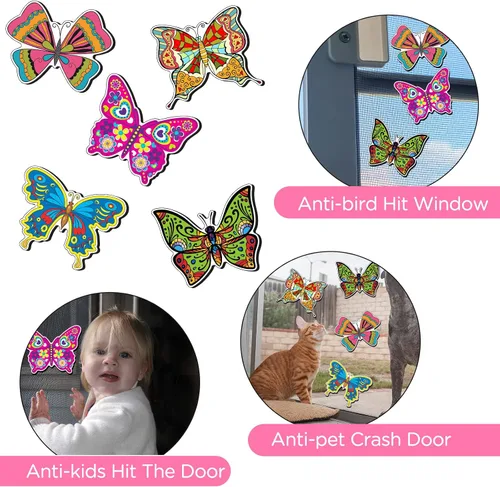 Vista 4 de Eaasty 10 Piezas Imanes de Mariposa para Puerta de Malla Imanes de Doble Cara para Puerta de Malla Adhesivos Magnéticos Flexibles Protector