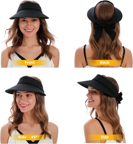 Vista 2 de Simplicity sombrero de playa con visera con protección UV SPF 50 para mujer